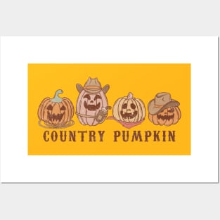 country pumpkin halloween Posters and Art